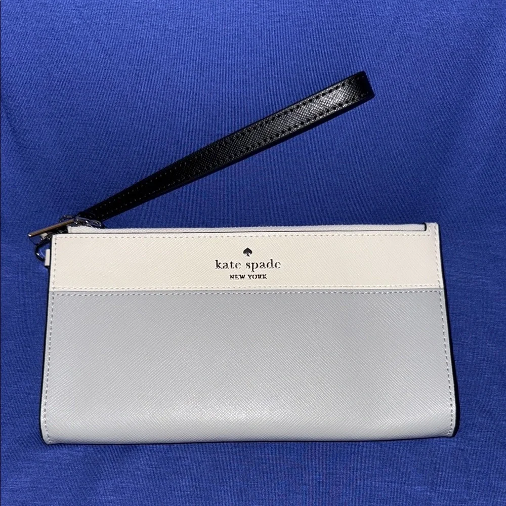 kate spade Black, White and Gray double zip Wristlet